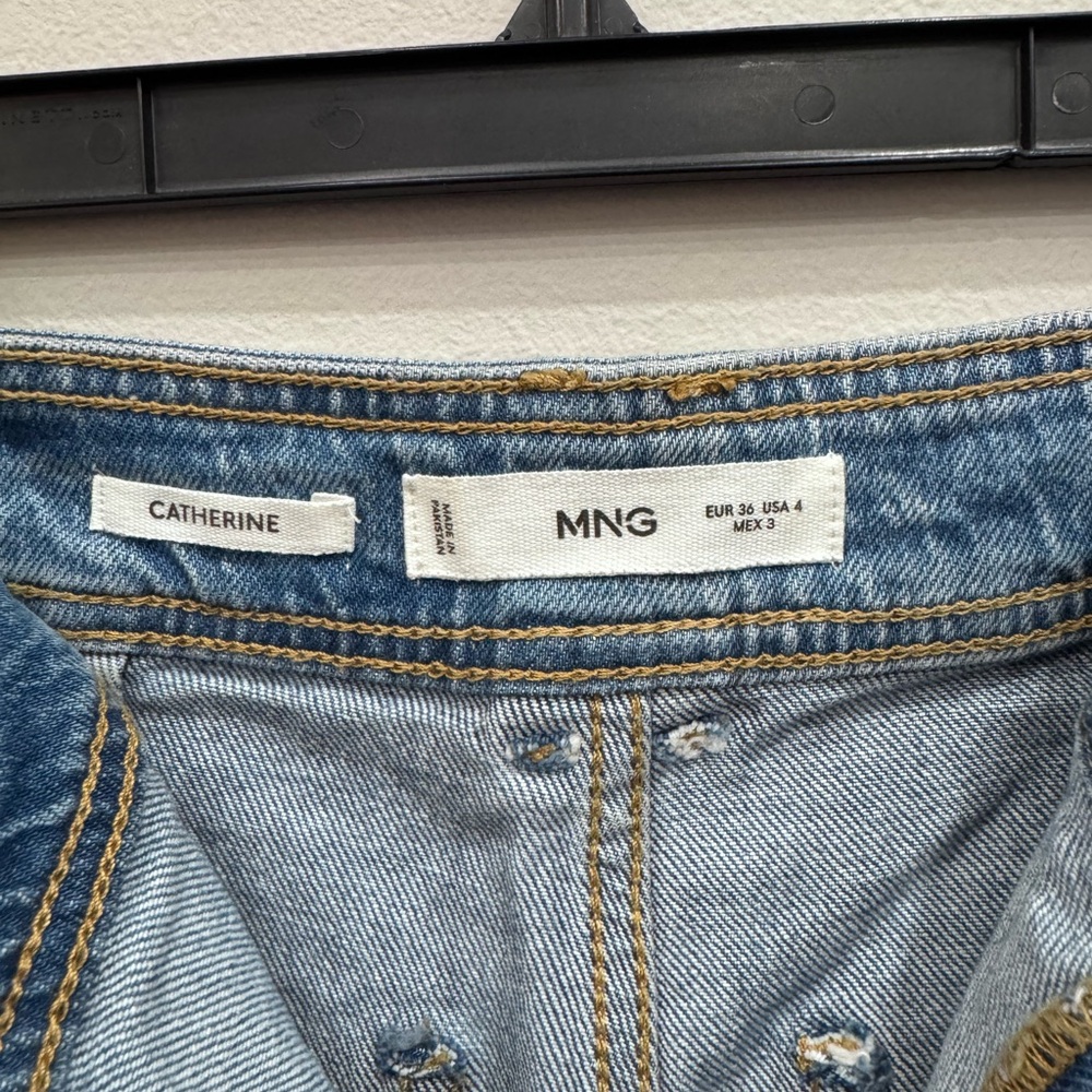 Mango Catherine Culotte High-Rise Jeans Size 4 medium blue - Picture 4 of 6